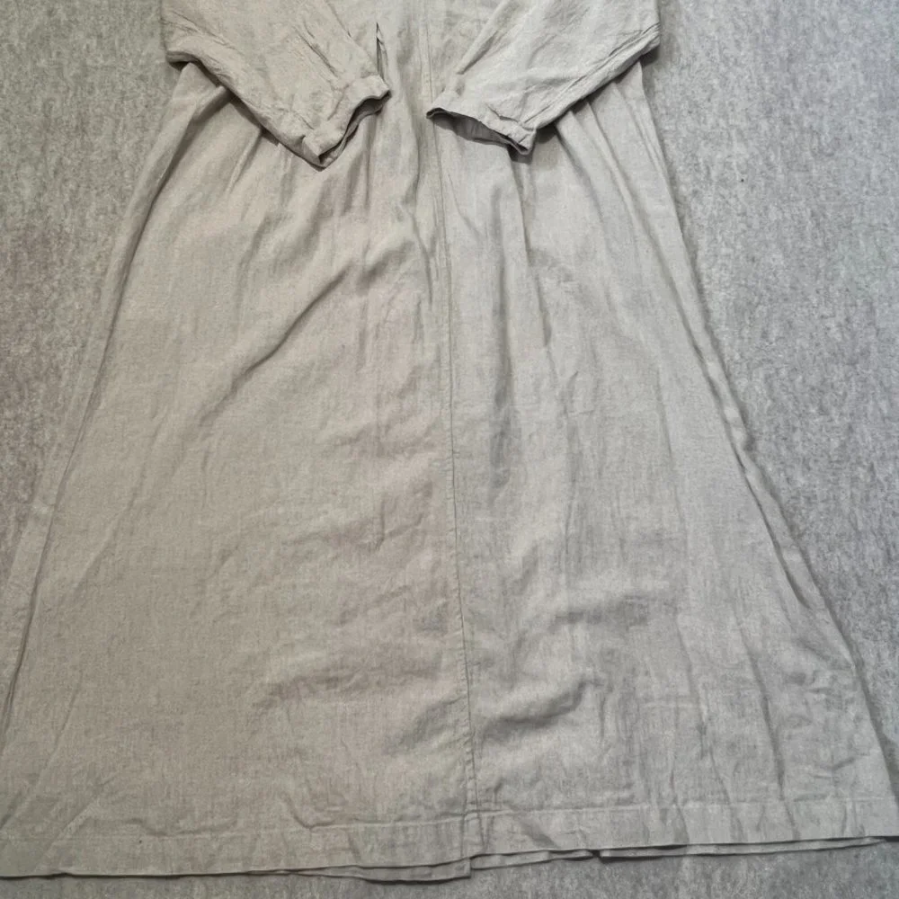 Free People Sweet Melody Trench Coat Size XS Natural Beige Linen Blend Duster - Picture 9 of 12